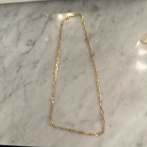 Gold plated paper clip chain necklace